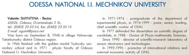 ODESSA NATIONAL I. I. MECHNIKOV UNIVERSITY